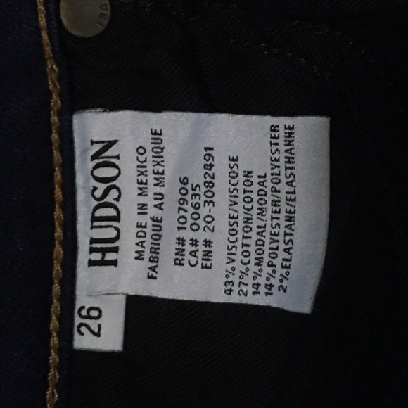 Hudson, Nico Mid-Rise Super Skinny, ankle Jean, raw hem, size 26, NWOT - Picture 6 of 6